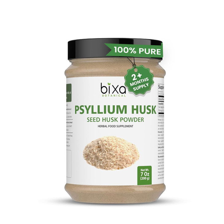 bixa BOTANICAL PSYLLIUM Husk Powder (PLANTAGO OVATA) - 7 Oz, 200g, Pack of 1
