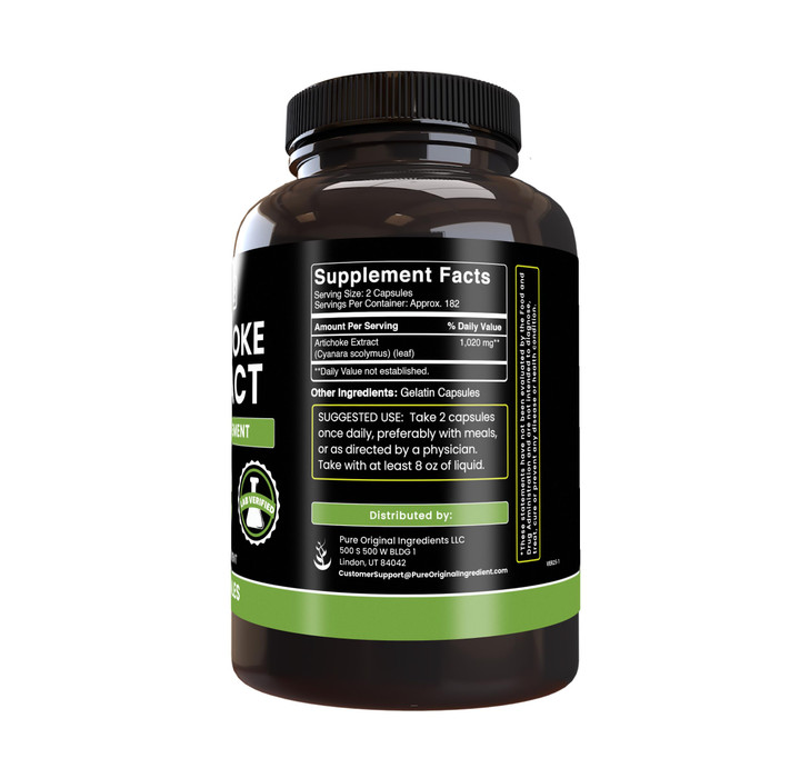 Pure Original Ingredients Artichoke Extract (365 Capsules) No Magnesium Or Rice