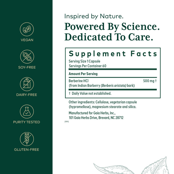 GAIA HERBS PRO Berberine Metabolic - Supplement Supplement with Berberine HCI