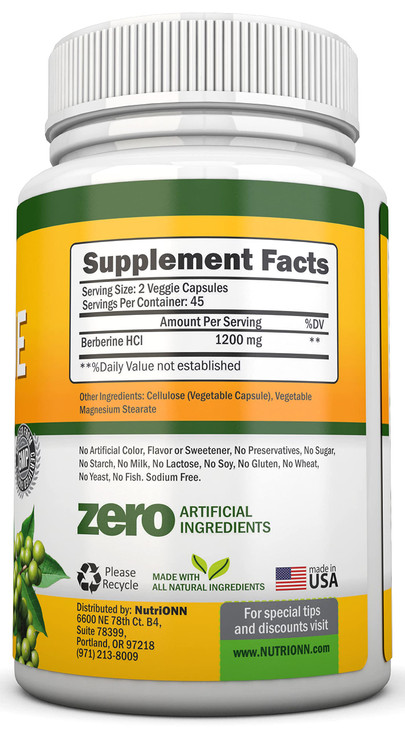 Berberine - 1200Mg Per Serving - 90 Vegetarian Capsules