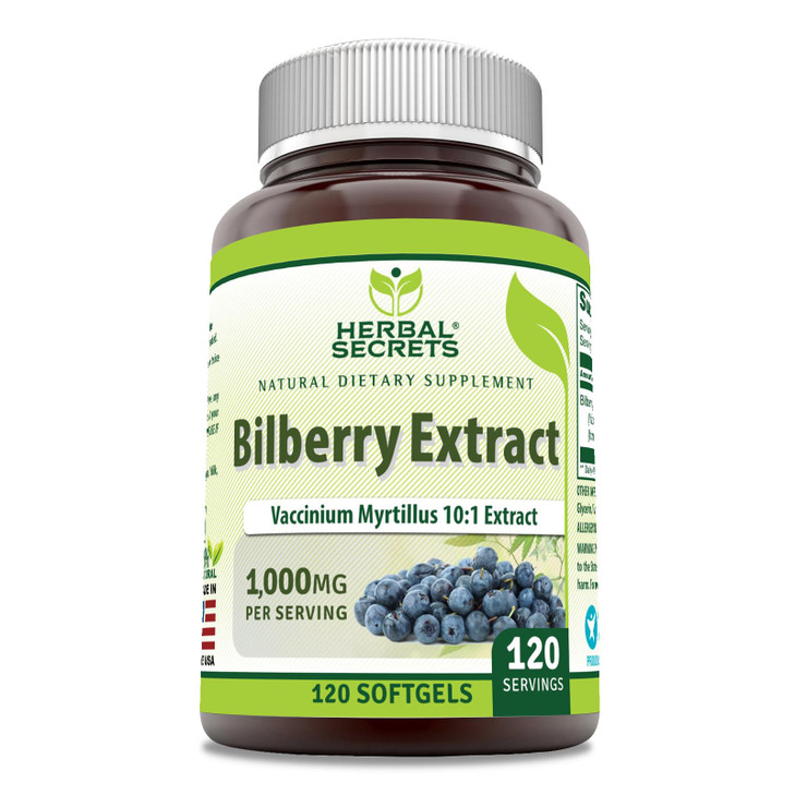 Herbal Secrets Bilberry Extract Supplement |1000 Mg Per Serving