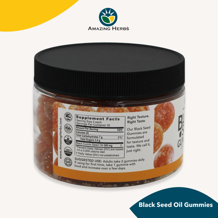 Amazing Herbs Organic Black Seed Oil Gummies