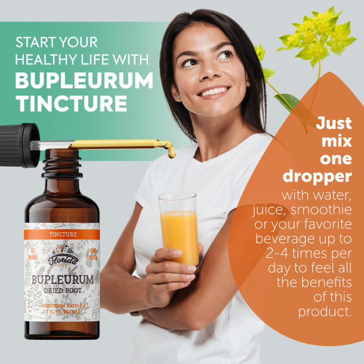 FLORIDA HERBS Bupleurum Tincture, Organic Bupleurum Extract (Bupleurum Chinense)