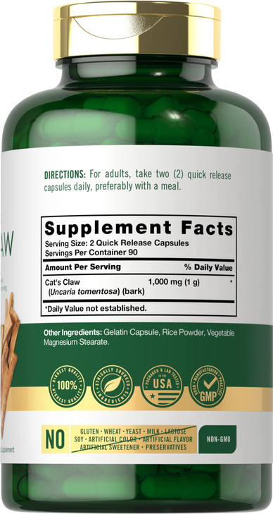 Carlyle Cat's Claw Herb Capsules 1000mg - 180 Count