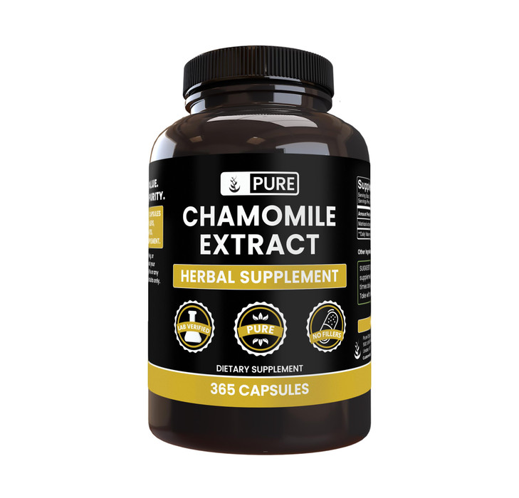 PURE ORIGINAL INGREDIENTS Chamomile Extract (365 Capsules) No Magnesium Or Rice