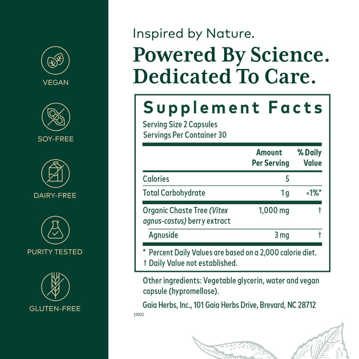 Gaia Herbs Pro Vitex PRO- Supplement Supports Normal Menstrual Cycle & Healthy
