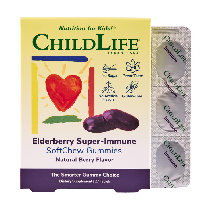 CHILDLIFE ESSENTIALS Elderberry Super-Immune SoftChew Gummies for Kids