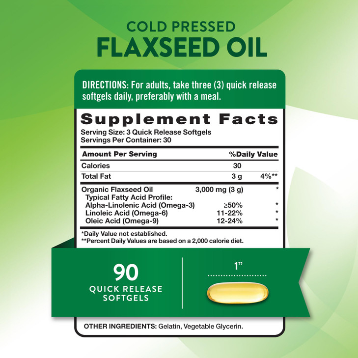 Nature's Truth Flaxseed Oil Softgels - 90 Count