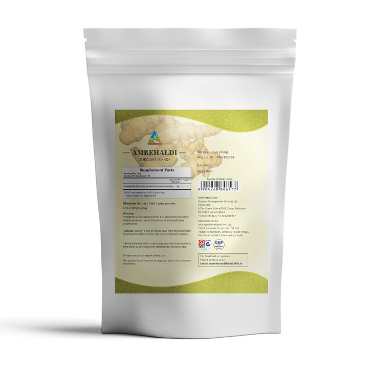 HERBAL HILLS Ambehaldi Powder Turmeric Powder/Amba Haldi/Curcuma Amada/Curcuma