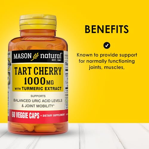 MASON NATURAL 1000mg Tart Cherry Extract with Standardized Turmeric, 60 Day