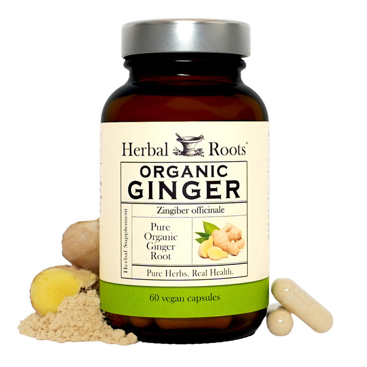 Herbal Roots Ginger Supplement - Organic Ginger Root Capsules