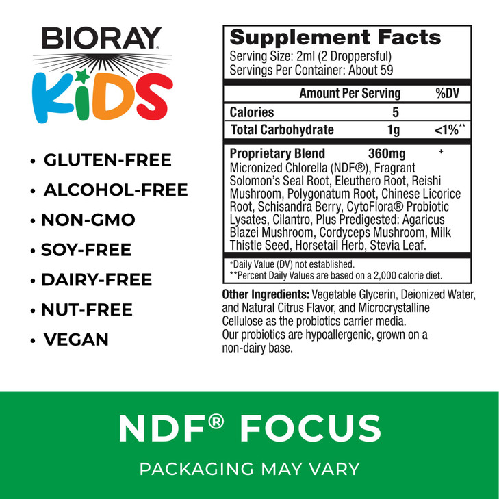 BIORAY Kids NDF Focus, Citrus - 4 fl oz