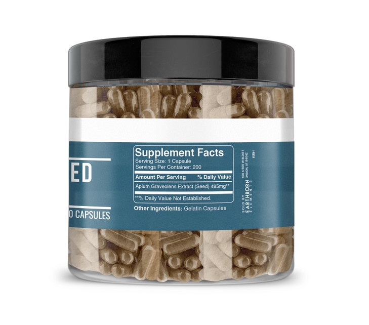 Earthborn Elements Celery Seed Extract 200 Capsules, Pure & Undiluted, No