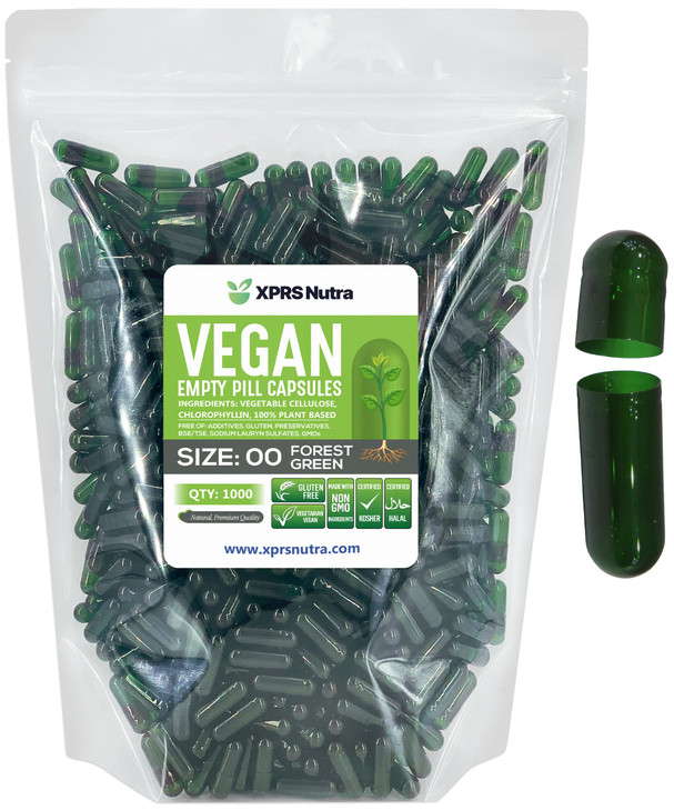 XPRS Nutra Size 00 Empty Capsules - 1000 Count Empty Vegan Capsules