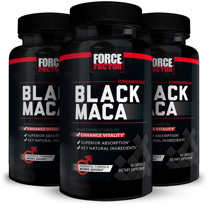 Force Factor Black Maca Root Supplement for Men, 1000mg Maca Negra Extract