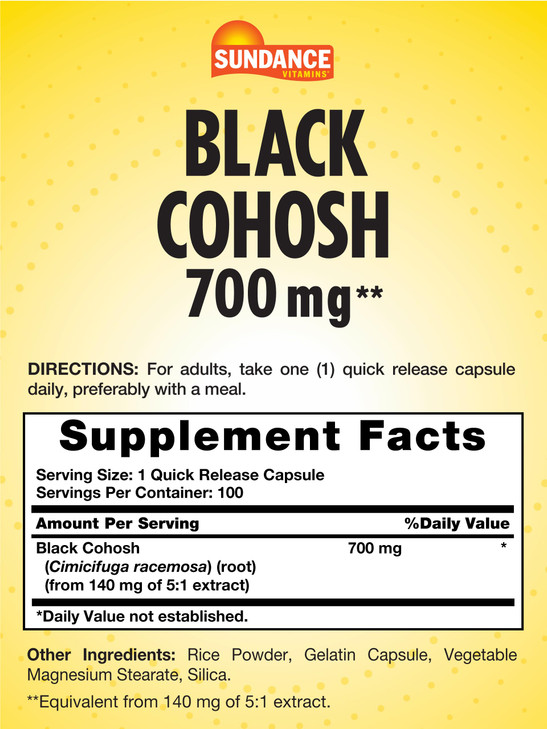 Sundance Black Cohosh 700mg - 100 Quick Release Capsules