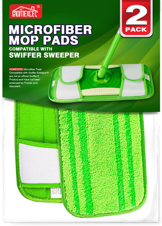 HOMEXCEL Microfiber Mop Pads Compatible with Swiffer Sweeper Mops, Reusable and Machine Washable Floor Pad Refills, Mop Head Replacements for Multi S
