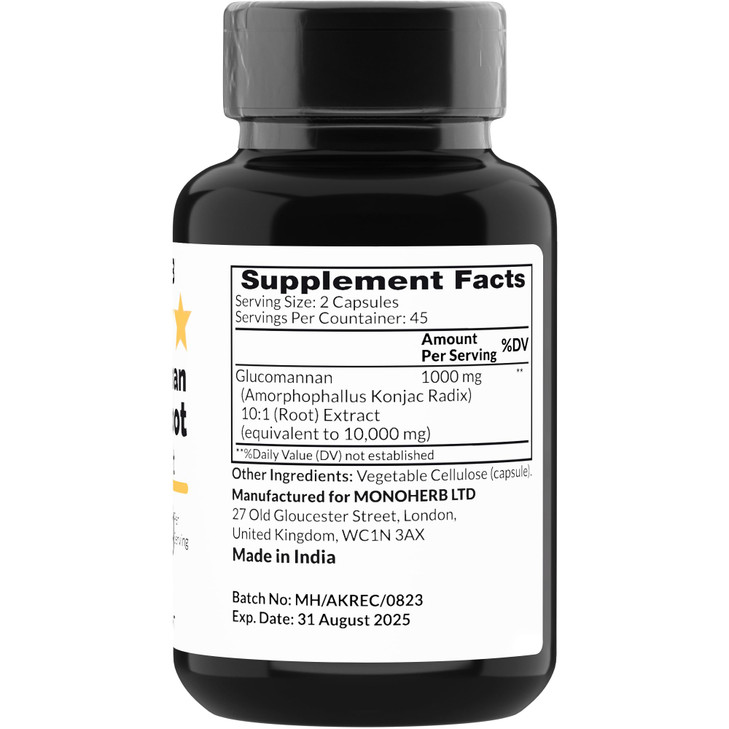 MONOHERB Amorphophallus konjac Radix Extract Glucomannan 1000 mg