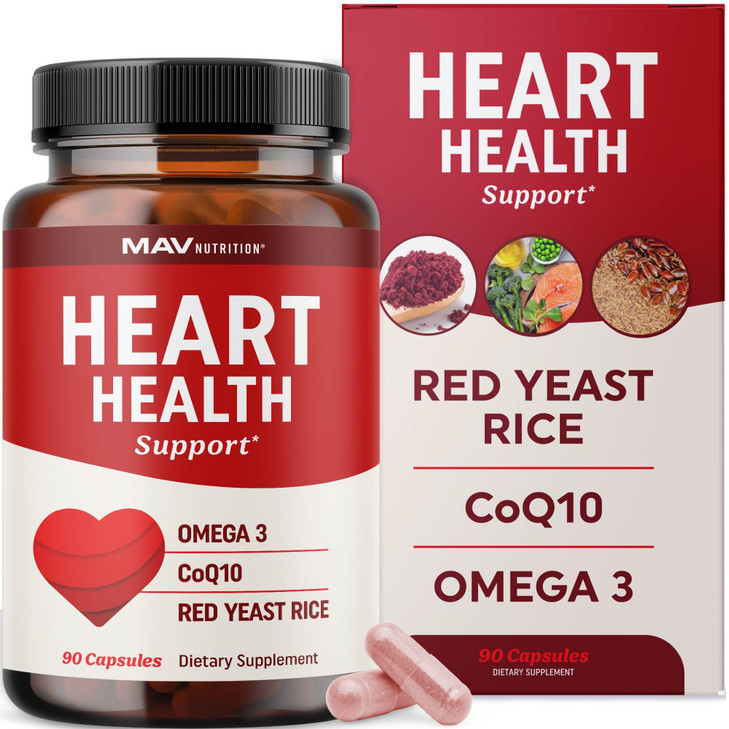 Red Yeast Rice with CoQ10 + Omega 3 for Healthy Cholesterol Support