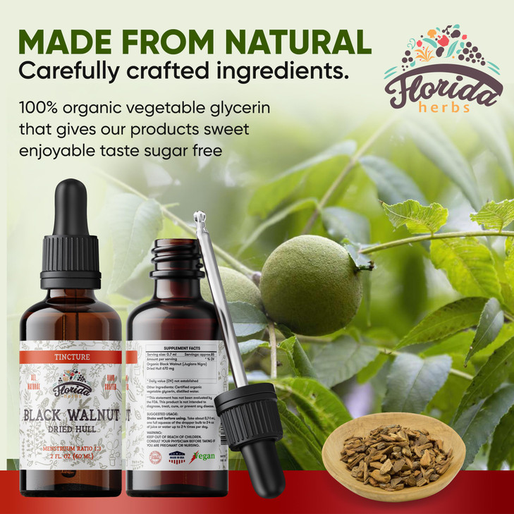 Black Walnut Tincture, Organic Black Walnut Extract Drops (Juglans Nigra