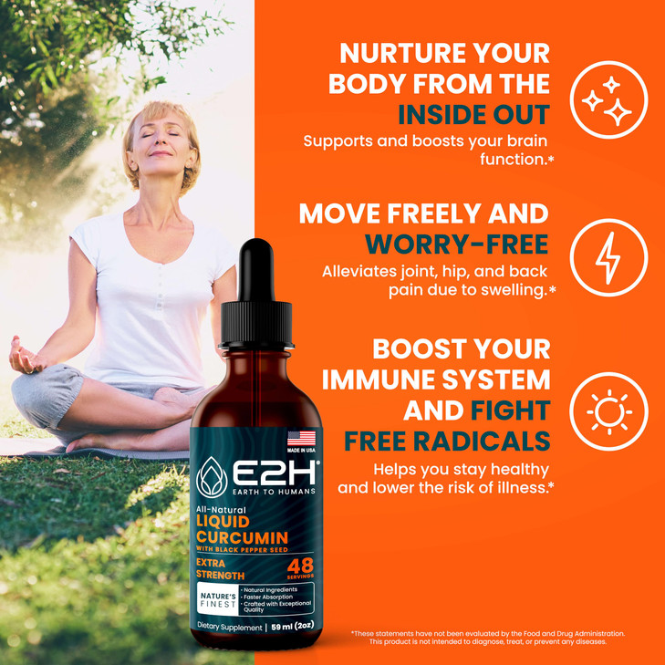 E2H Turmeric Curcumin Drops with Black Pepper