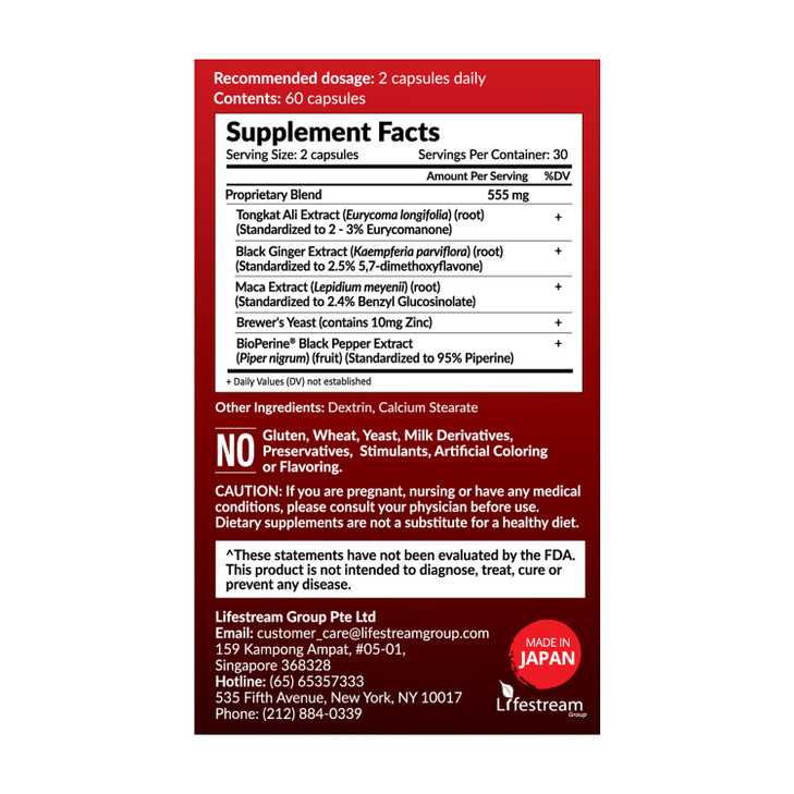 LABO Nutrition MacaMaxima Peruvian Maca Root, Tongkat Ali, Black Ginger, Zinc
