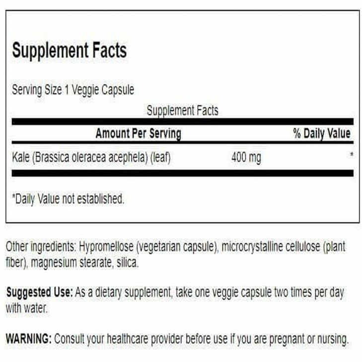 Swanson Full Spectrum Kale 400 mg 60 Veg Caps (2 Pack)