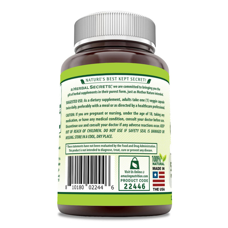 Herbal Secrets Ginger Root Supplement - 550 Mg Per Serving