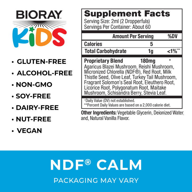 BIORAY Kids NDF Calm, Vanilla - 4 fl oz - Nourish the Liver & Remove Toxins