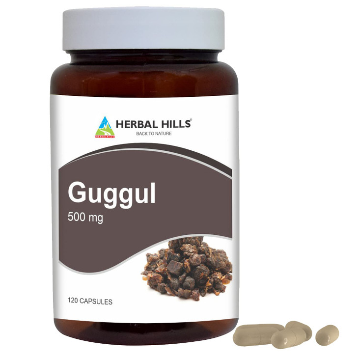 Herbal Hills Guggul Capsule with Arjuna Extract 1000mg 120 Count