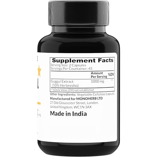 MONOHERB Guggul Extract 1000 mg - 90 Vegetarian Capsules