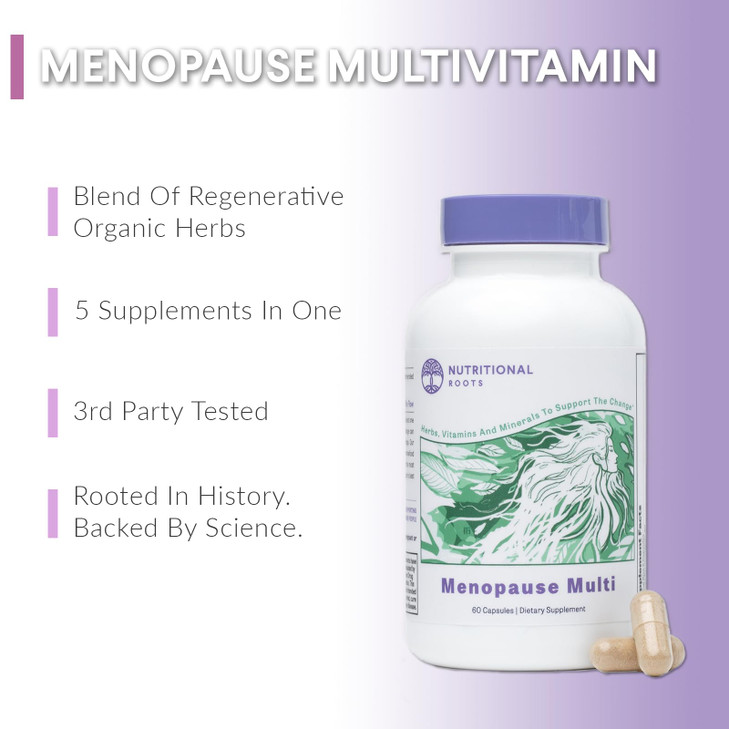 Nutritional Roots 5-in-1 Menopause Support Vitamins for Women, Fermented