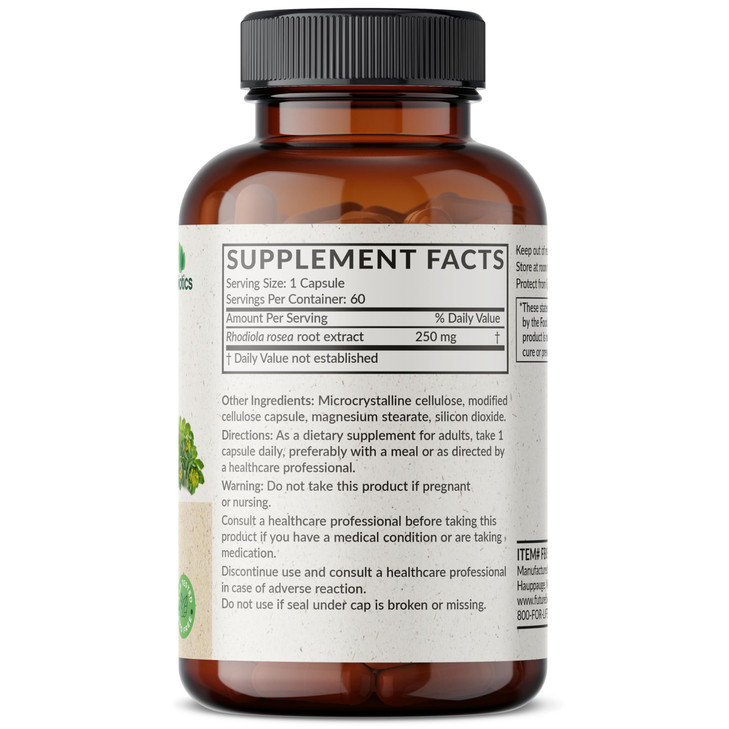 Futurebiotics Rhodiola Rosea Powder Adaptogenic Herb Vegetarian Capsules, 60