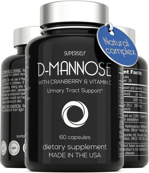 D-Mannose 1000mg Capsules - D Mannose with Cranberry Extract and Vitamin C