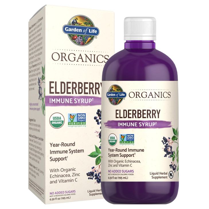 Garden of Life Organics Plant Based Elderberry Immune Syrup 6.59 floz (195 mL)