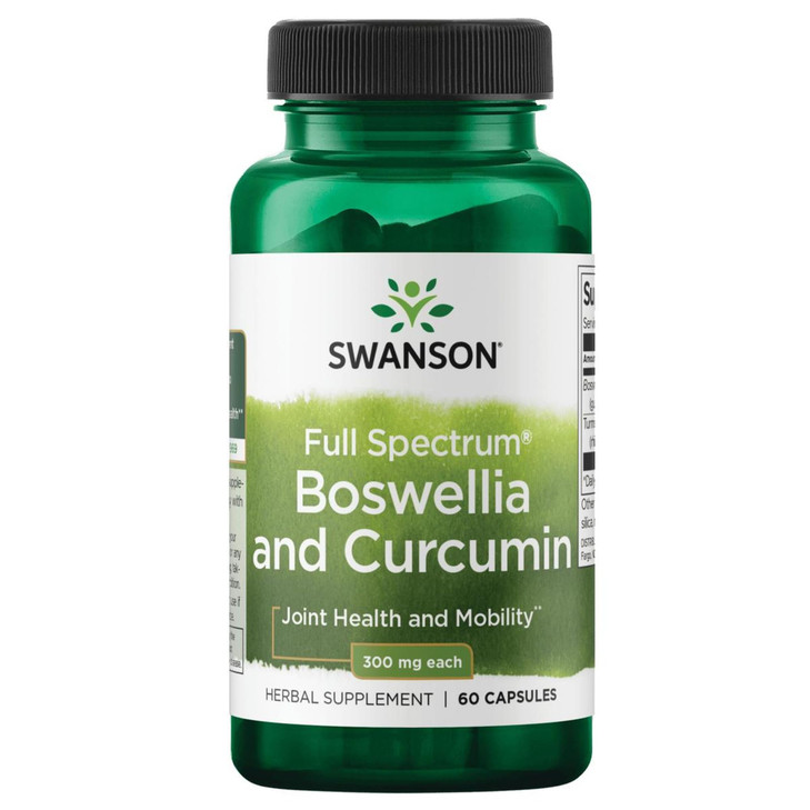 Swanson Full Spectrum Boswellia and Curcumin 60 Capsules(Packing May Vary)
