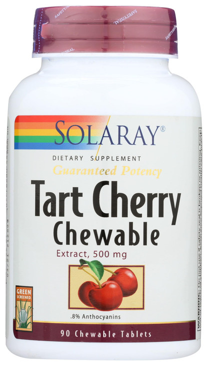 SOLARAY Guaranteed Potency Tart Cherry Fruit Extract, Chewable, Cherry