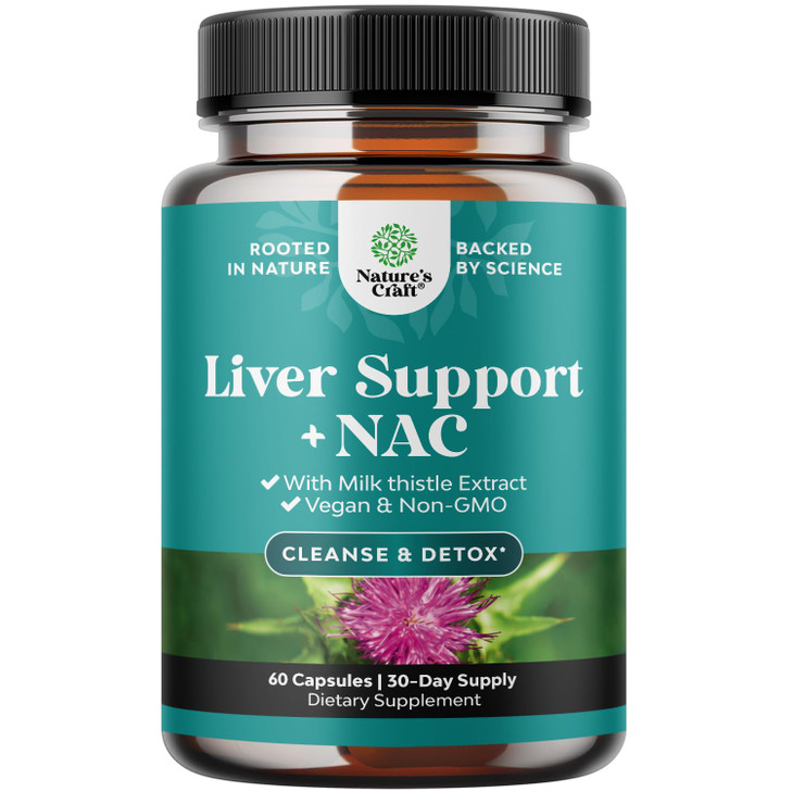Liver Support NAC Supplement with Milk Thistle for Liver Cleanse Detox & Repair