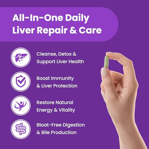 NutraChamps Liver Cleanse Detox & Repair Formula, 20+ Herbs: Milk Thistle
