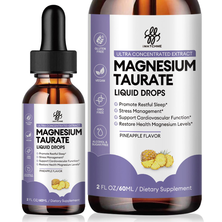 Magnesium Taurate Liquid Drop for Muscle Function, Nerve and Heart Health