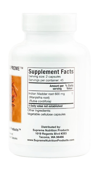 Supreme Nutrition Manjistha Supreme, 90 Pure Indian Madder Root Vegetarian
