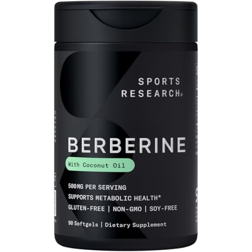 Sports Research Berberine Supplement with Coconut Oil