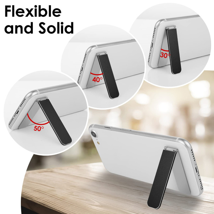 TIESOME Ultra-Thin Cell Phone Holder, Adjustable Mini Alloy Phone Kickstand Portable Foldable Phone Stand Adjustable Angle for Mobile Phone Tablet Un