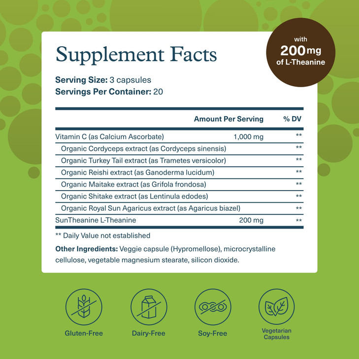 Youtheory Mushroom Stress Complex, Organic Full-Spectrum Mushrrom