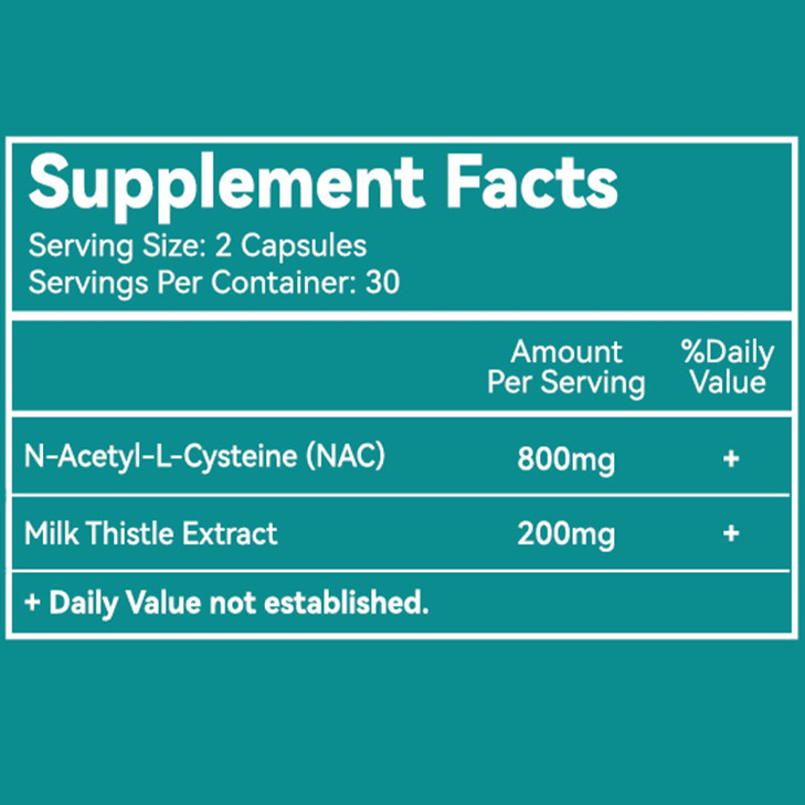 EAZGOO NAC Supplement N-Acetyl Cysteine 800mg, with Milk Thistle 200mg, Non-GMO