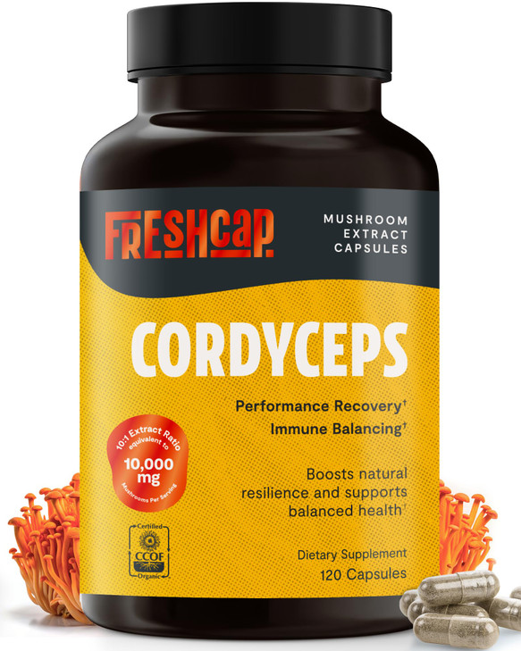 FreshCap Mushrooms Cordyceps Mushroom Capsules 10,000mg
