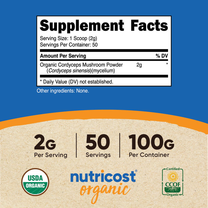 Nutricost Organic Cordyceps Powder 100 Grams