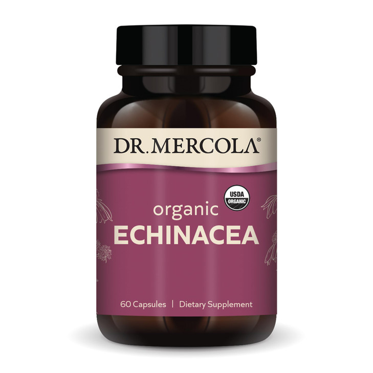 Dr. Mercola Organic Echinacea, 30 Servings (60 Capsules), Dietary Supplement