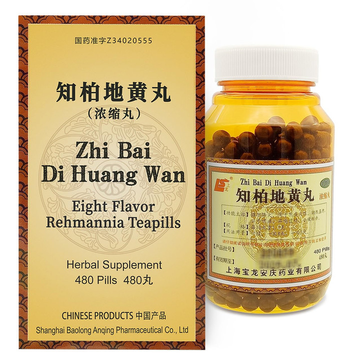 Zhi-Bai Di-Huang Wan Herbal Supplement 480 Pills (60 Servings, Economy Size)