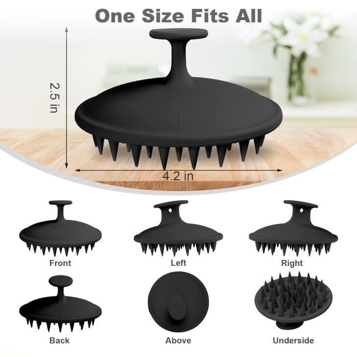 Meartchy Silicone Scalp Massager Shampoo Brush, Scalp Brush for Hair Growth & Dandruff Removal, Hair Scrubber Scalp Stimulator Exfoliator Brush with